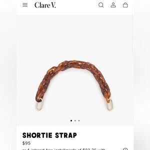 Clare V Tortoise Resin Shortie Strap for your bag NWOT